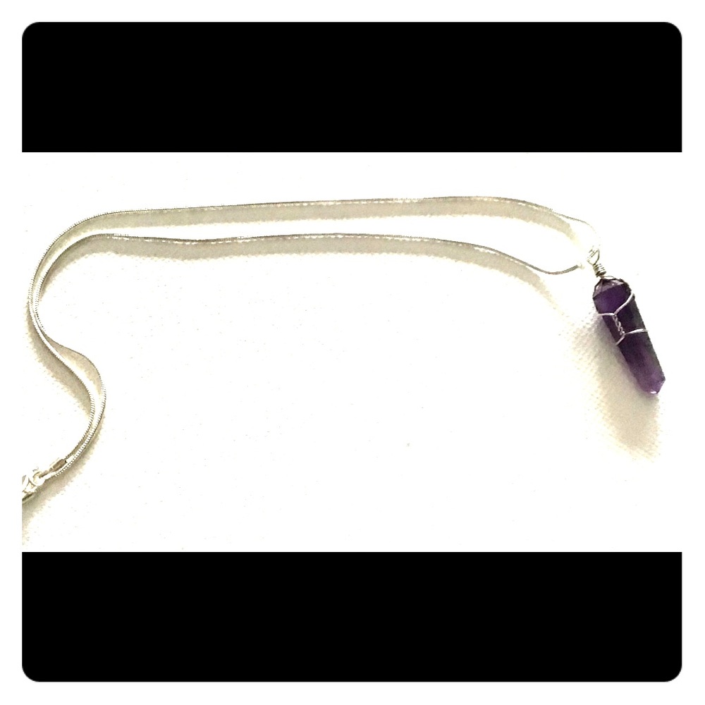 Reiki charged Amethyst necklace 18 inches